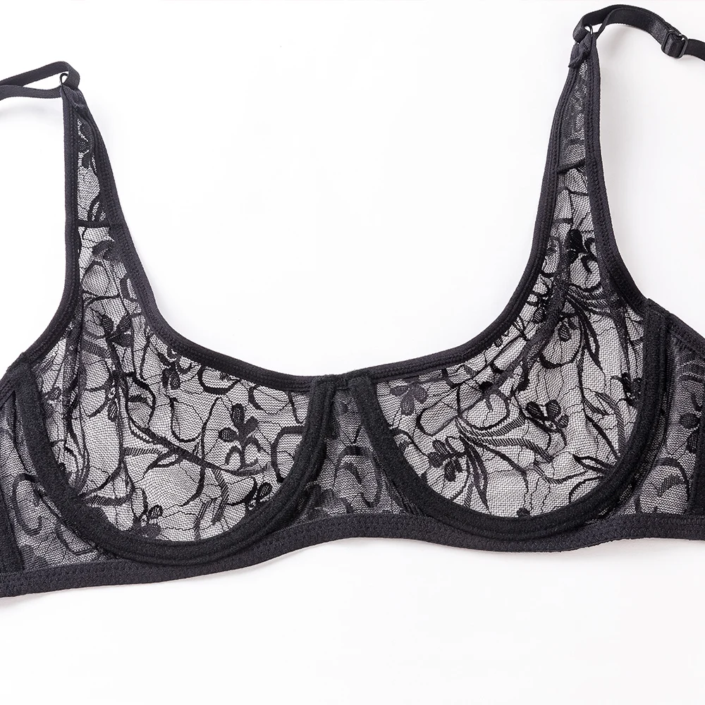 DKNY Intimates Women's Mix Match Lace Bralette Black Large