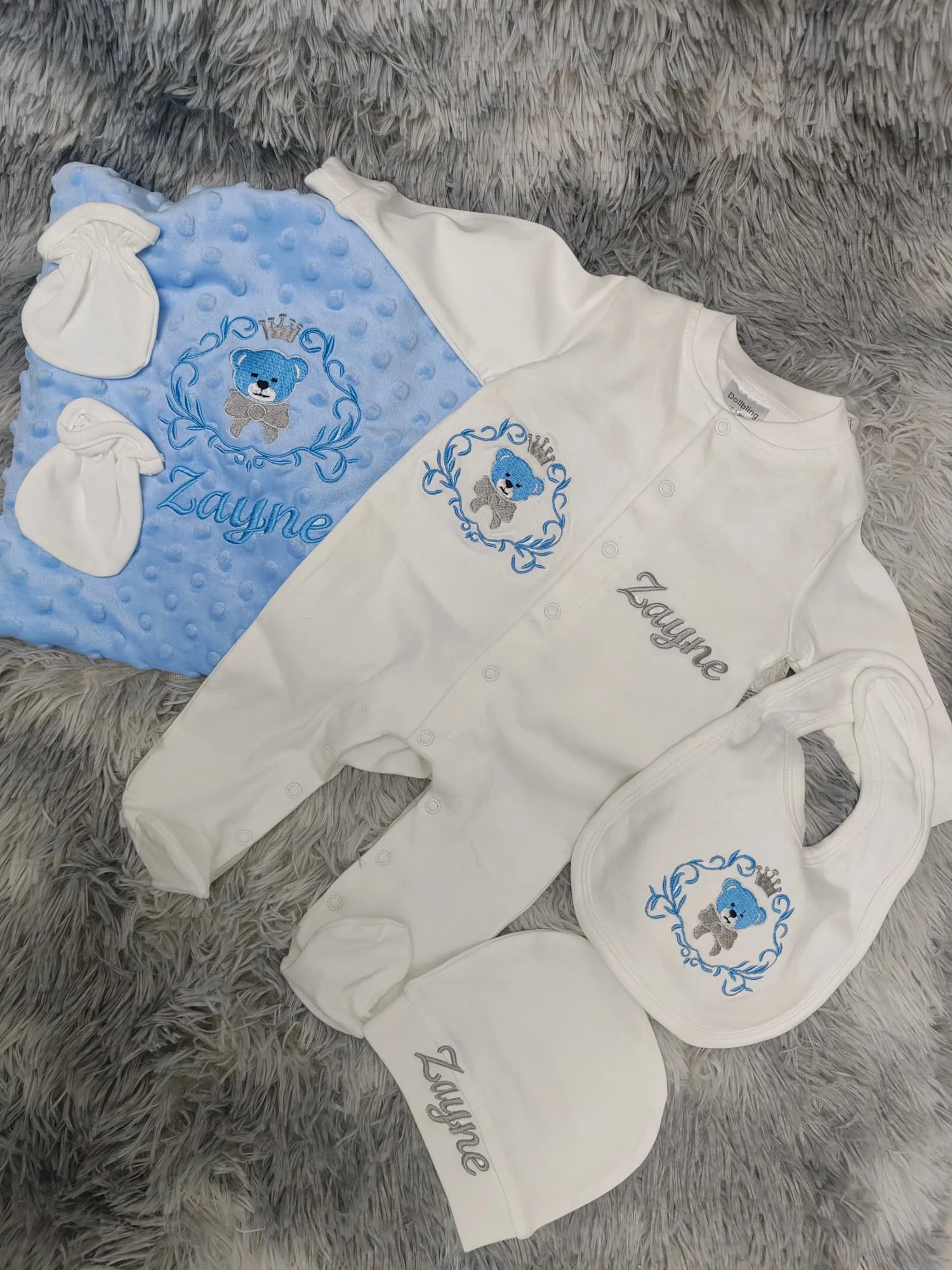 Tutine Personalizzate per Neonati, Antigraffio e Calde, Pagliaccetti Morbidi in Cotone per Neonati, Regalo Carino per Baby Shower per Bambine e Bambini - immagine 2