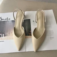 Chaussures pour femmes offre spéciale Slingbacks femmes talons hauts bouche peu profonde bureau et carrière Sexy sans lacet orteil gladiateur sandales 2