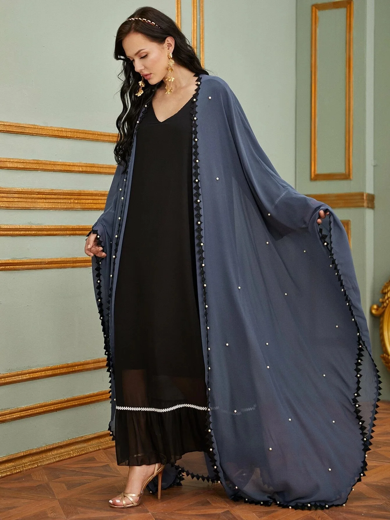 Kaftan Arabic Hijab Dress Kimono Cardigan Dubai Abaya Eid Mubarak Turkey Abayas for Women Caftan Marocain Robe Musulmane Longue