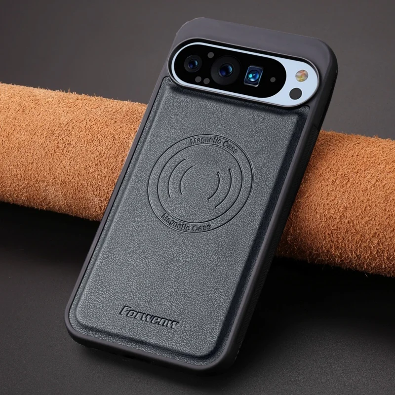 Luxury PU Leather Magnetic Phone Case with Wireless Charging Capability