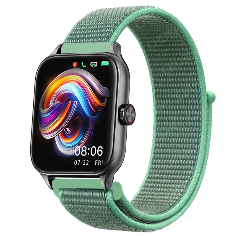Sport Nylon Loop Bracelet Strap, 22mm or 20mm, Compatible with Popular Smartwatches