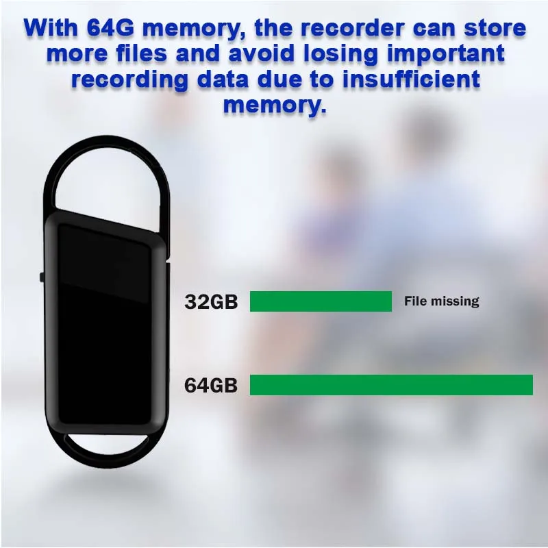 Keychain Mini Voice Activated Recorder Digital Audio Recording Device Wearable Sound Professional Micro Dictaphone MP3 Player voice recorder