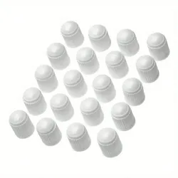 Premium Pack of 20 Tire Valve Dust Caps - Universal Plastic Covers for Cars, Bikes, and Motorcycles (20PCS White)