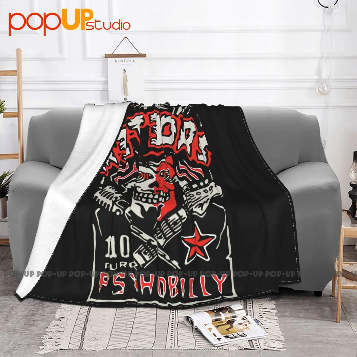 The Meteors Psychobilly Band Punk Rock Blanket Thick Thicken Sofa Cover Couch Blanket Decorative Sofa 4