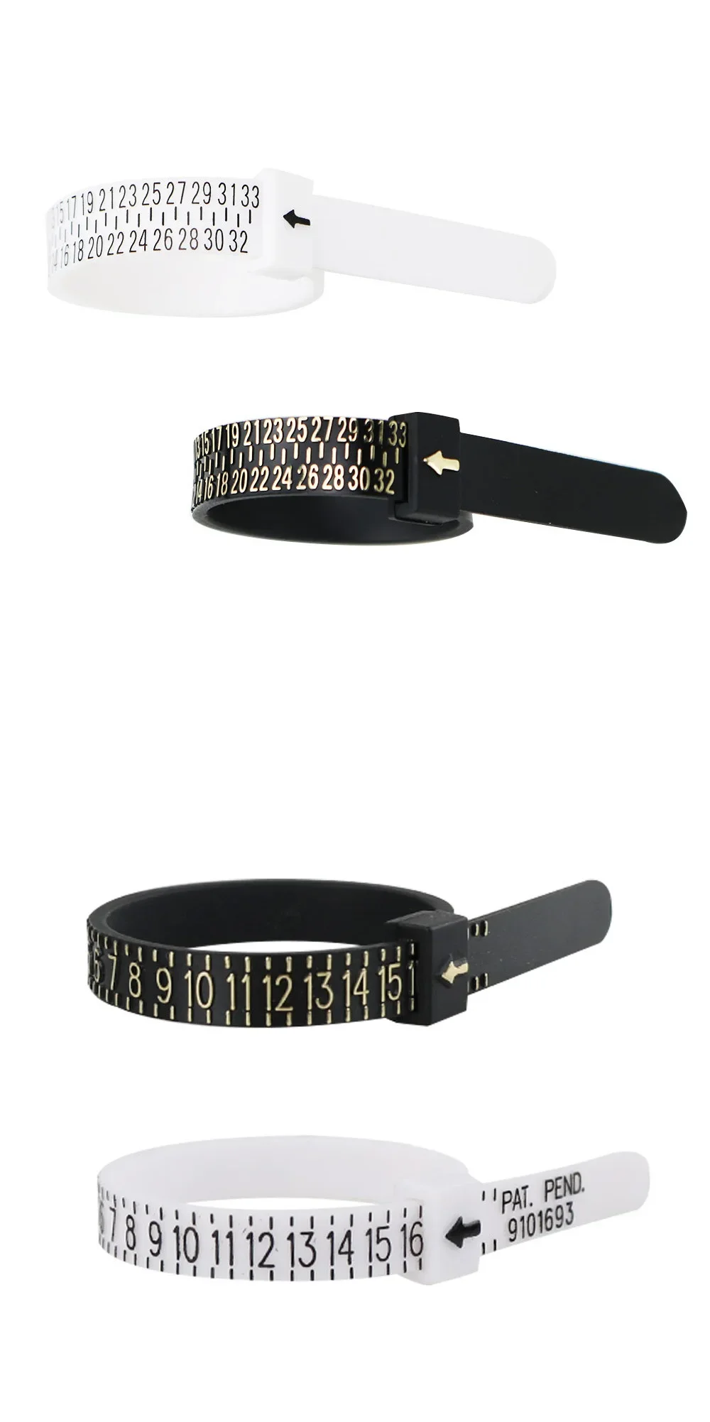 1pc Pack Ring Size Measuring Tools, Plastic Finger Sizers, Ring Sizer Gauge Belt for Wedding & Engagement Rings - Material