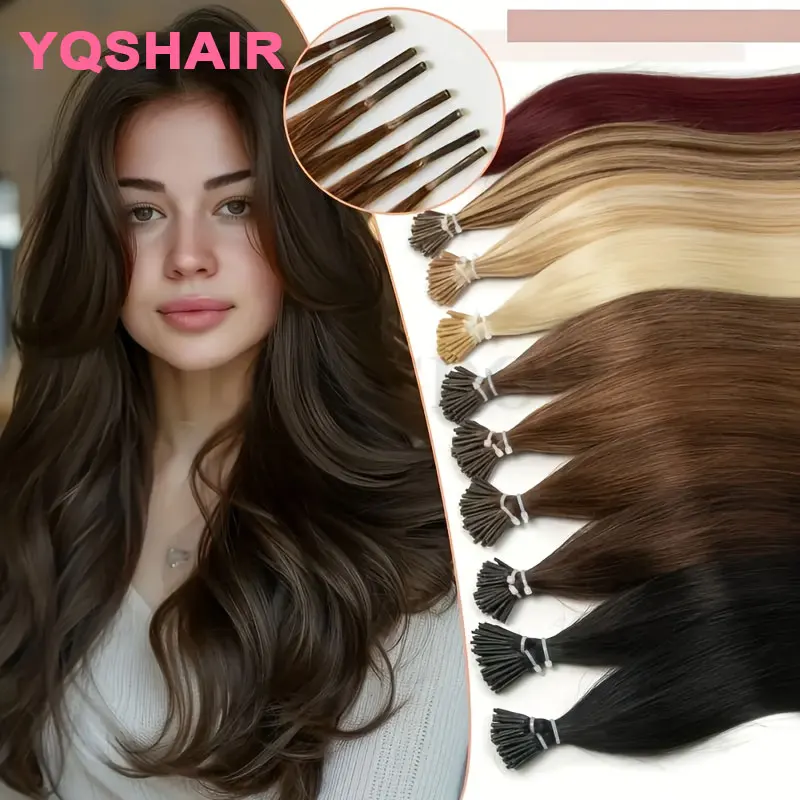 I Tip 인모 연장용 케라틴 캡슐 휴먼 퓨전 버진 헤어 14-26인치 헤어 익스텐..