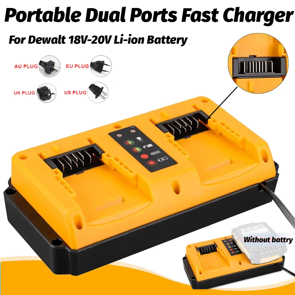 NEUE Tragbare Dual Ports Ladegerät Für Dewalt 18V-20V Lithium-Batterie Wiederaufladbare DCB207 DCB206 DCB204 DCB203 schnelle Ladegerät