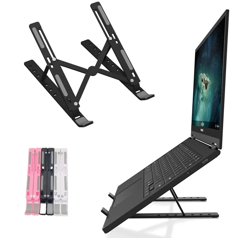 접이식 노트북 스탠드 조정 가능한 휴대용 노트북 브래킷 지원베이스 Macbook Air Pro 액세서리 용 ABS 홀더 편리함