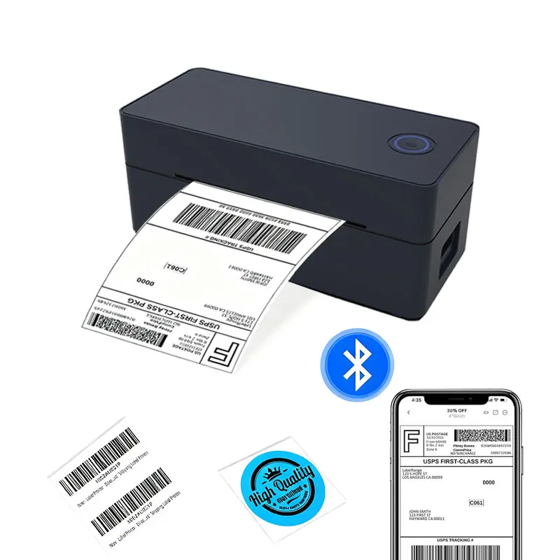 Stampante termica per etichette di spedizione Bluetooth wireless 4x6 Supporto Android Mac iPhone Windows - Stampante per etichette di spedizione