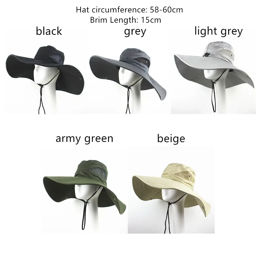 Men Women Wide Visor Brim Hat Boonie Bucket Cap Summer Fishing UV Sun Protection bucket hat fisherman hat fishing hat sports visor hat