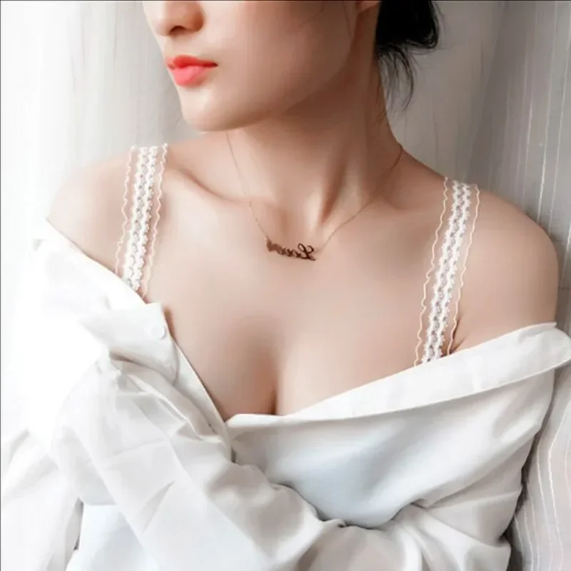 Elegant Lace Bra Strap - Adjustable Floral Elastic with Anti-Slip Design