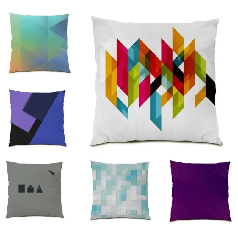 

Modern Art Pillowcase Double Sided Lumbar Cushion Cover Abstract Geometric Throw Pillowcases for Sofa Party Decor Gift DE0615