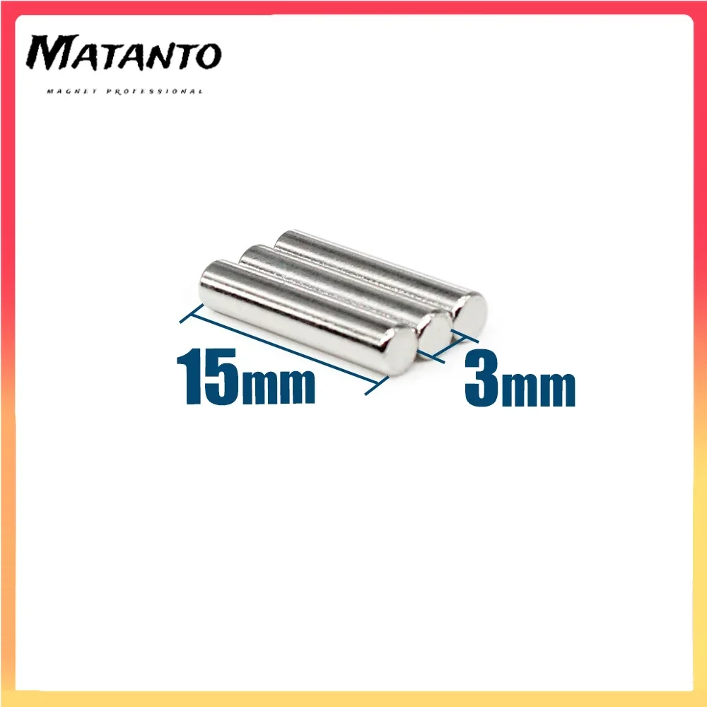 

20/50/100/200PCS 3x15mm Powerful Strong Magnetic Magnets Disc 3mmx15mm Small Round Permanent Neodymium Magnets