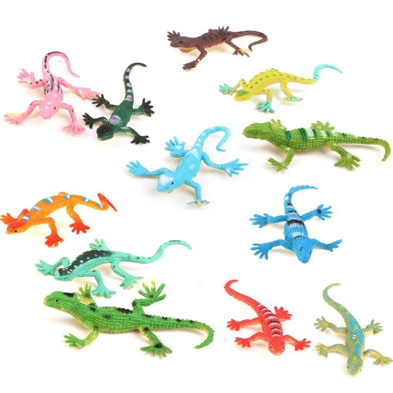 New-A28M-Gecko Small Plastic Lizard Simulation Reality Decoration Children's Toys 24 Pcs