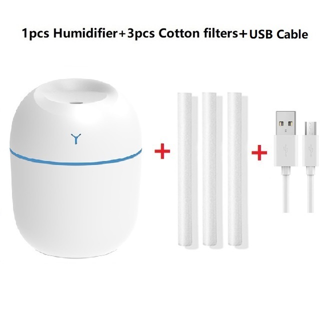 New Humidificador Mini Air Humidifier Aroma Essential Oil Diffuser Portable Humidifier for Home Car USB with LED Night Lamp