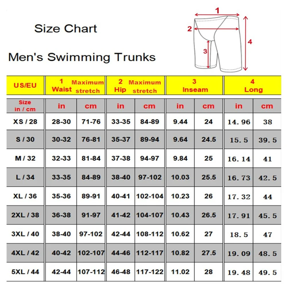 Men's Jammer Swimwear Swimming Trunks Beach Tights Shorts Summer Quick Dry Printing Swimsuit Diving Surf GYM Training Pants