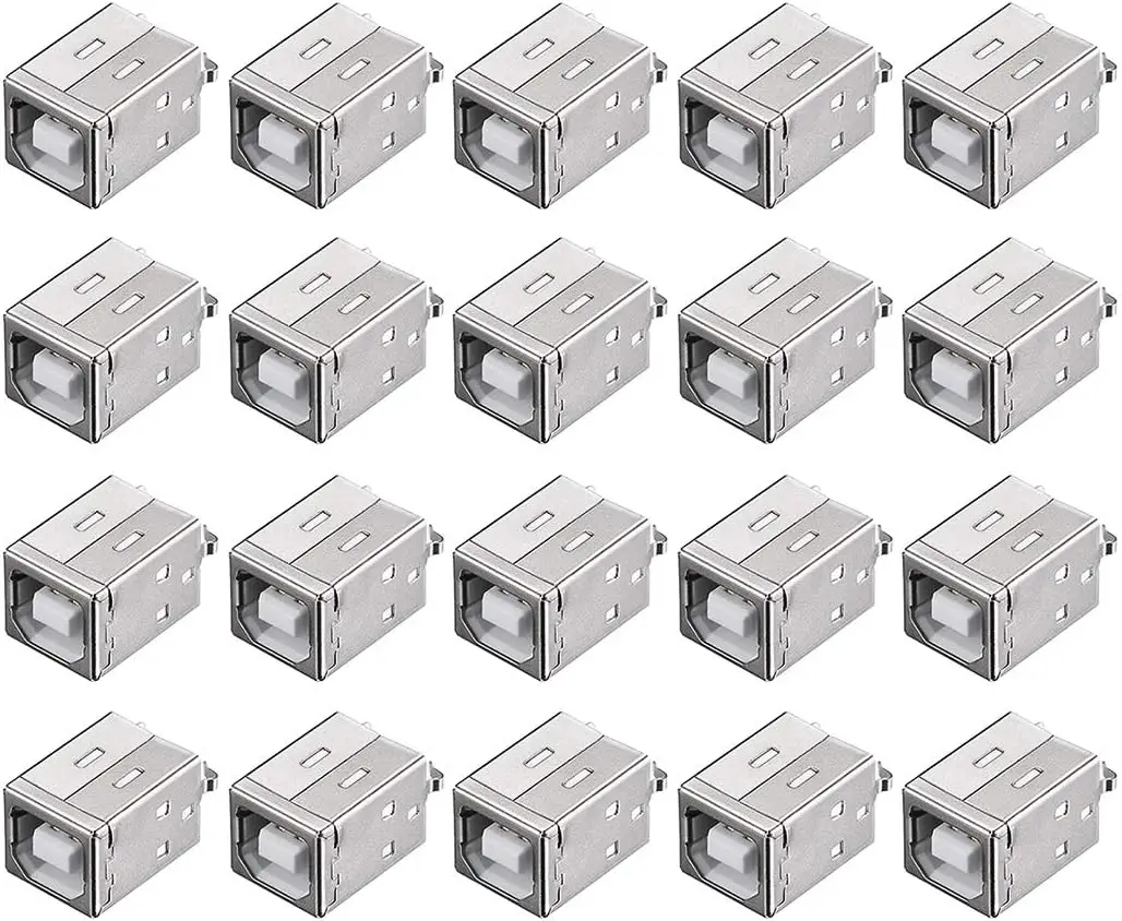 

PCB USB Connector B Type Female Jack 180 Degree DIP Vertical Straight Insert 20Pcs