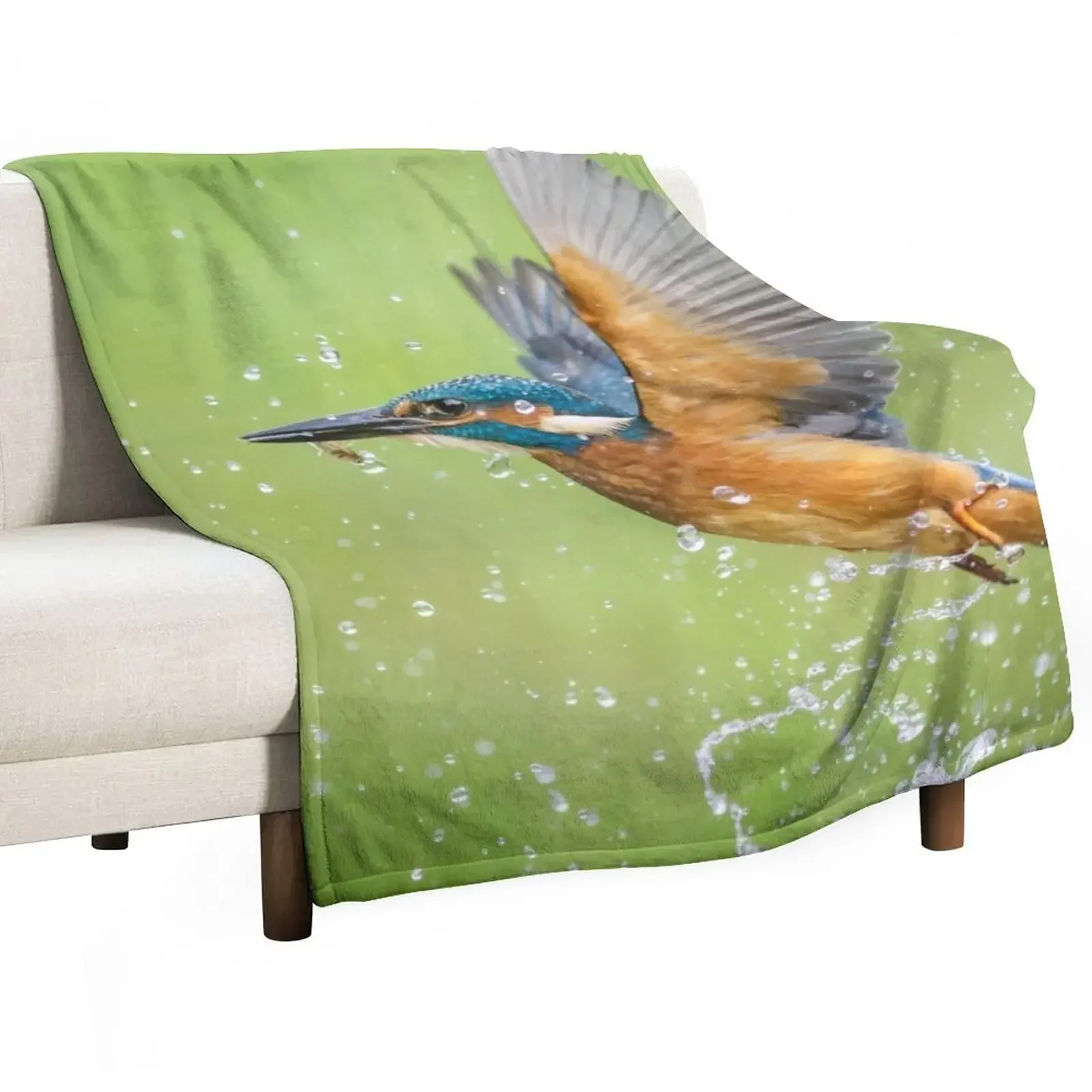 

Kingfisher with Fish Throw Blanket Decoratives blankets and throws christmas decoration Blankets