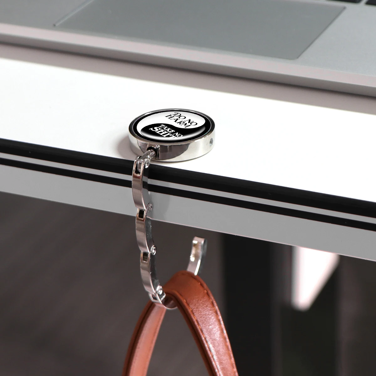 Evil Eyes Tragbarer faltbarer Taschenaufhänger, Handtaschenhaken, Ölgemälde, Taschenhalter, runder Tischhaken, Aufbewahrungsaufhänger für den Außenbereich – Detail 6