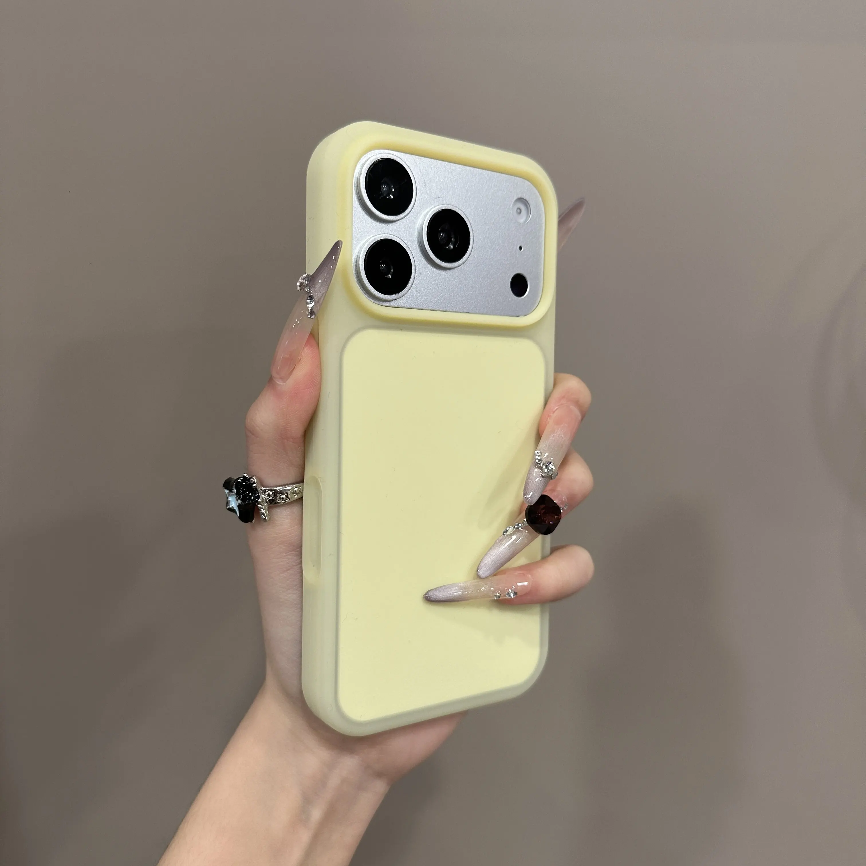 Chic Candy Solid Color Jelly Case with AI Camera Control and Shockproof Skin Feel
