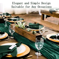 Рождественская зеленая, красная, бордовая, марлевая дорожка, дорожка для стола в стиле бохо, деревенская марля, терракотовая скатерть для свадьбы, вечеринки, дня рождения, декор — изображение 6