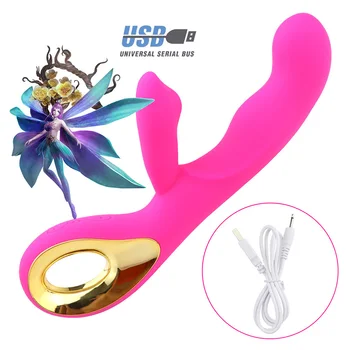Female G Spot Dildo Rabbit Vibrator Dual Vibration Waterproof Vagina Clitoris Massager Vibrating Dildos Adult Sex Toys for Women 5