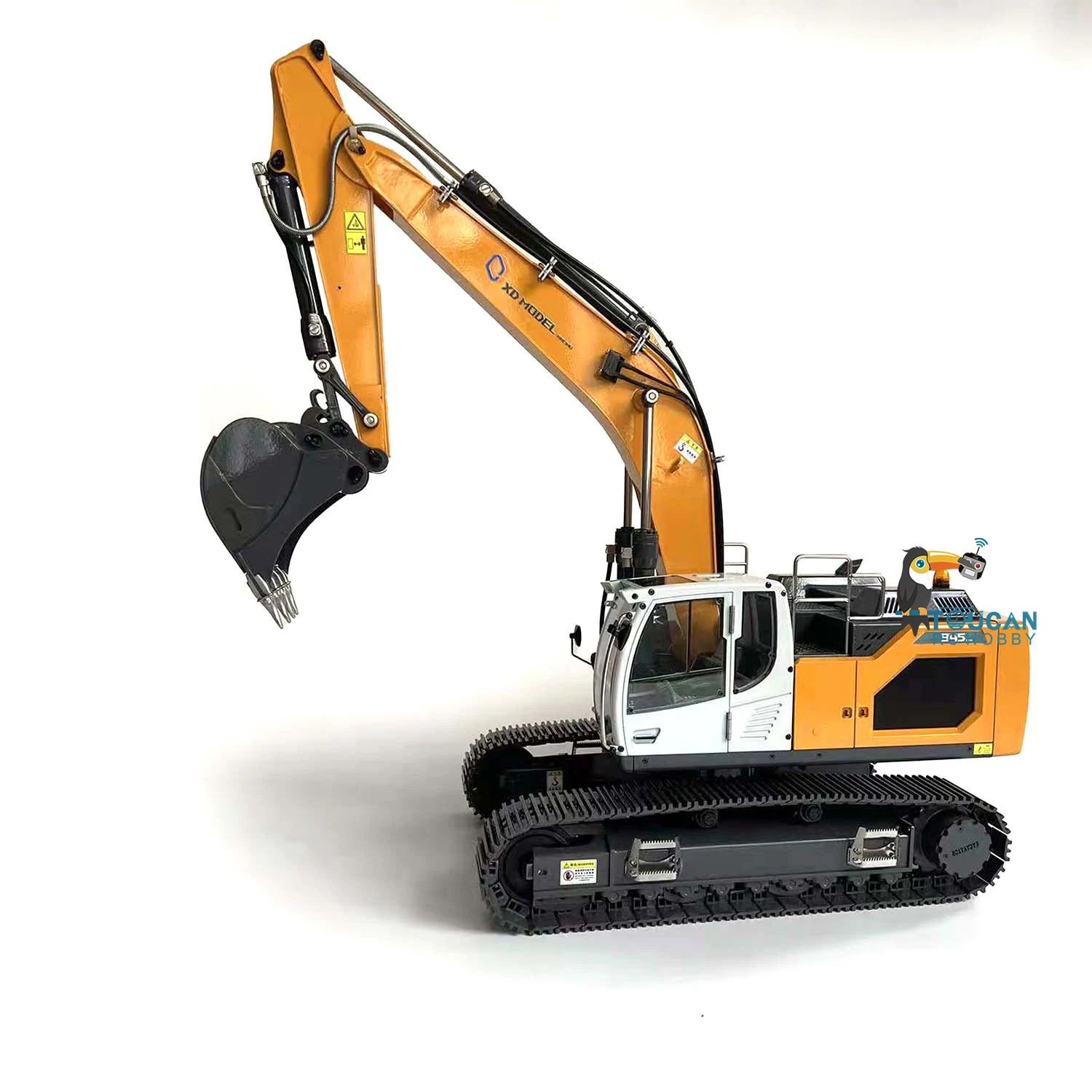 New Hydraulic RC Excavator 1/14 Radio Control Truck Painted Yellow Car Truck For 945 Toucan Earth Digger Model Boy Toy TH20590 3