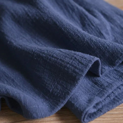 130x50 cm mince couleur unie traitement de lavage du sable coton lin tissu flou tissu doux bricolage robe robes vêtements à la main 5