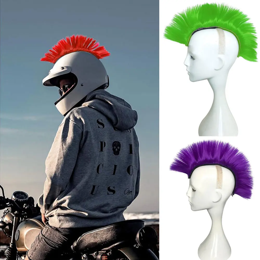 Parrucca Mohawk A Punta – Viola E Verde – Stile Punk – Adulto