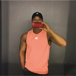 Men's 2024 Breathable Mesh Fitness Tank Top - Sleeveless Sports Vest - XXXL (Pink)
