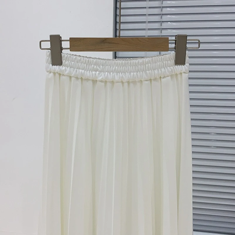 crop top and skirt Pleated Skirt Spring 2022 Women Fashion Midi Skirt Solid Color Loose Skirts Female Mid-calf Skirts Casual Women's Bottoms jean skirt