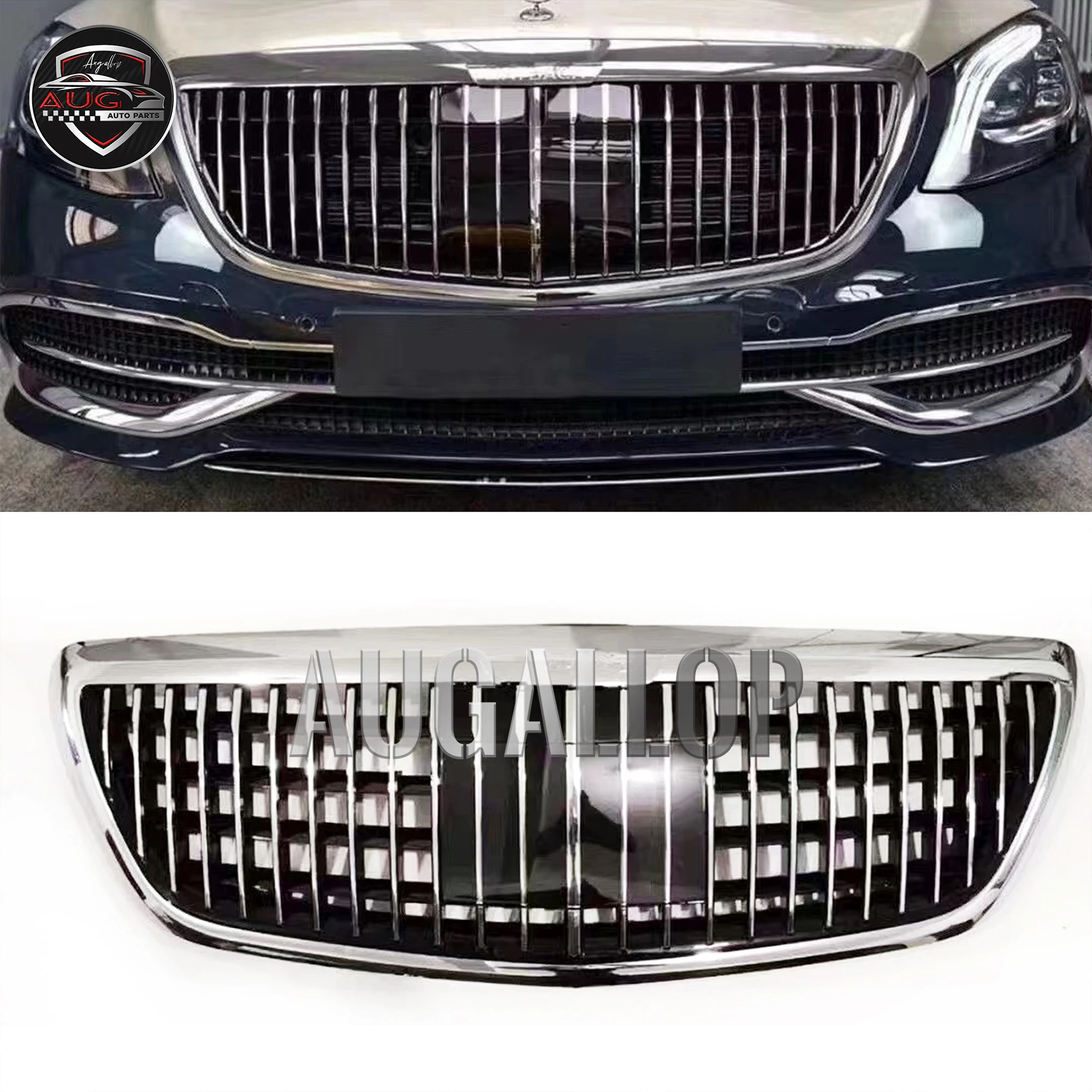 

For S Class W222 W223 Maybach Style ABS Grille Chrome Front Racing Grill Fit 2013-2021 S320 S400 S350 S500 S450