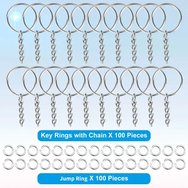 100 Anelli Portachiavi Colorati | Con Moschettone E Catenella | Fai Da Te E Personalizzazione - Foto 10