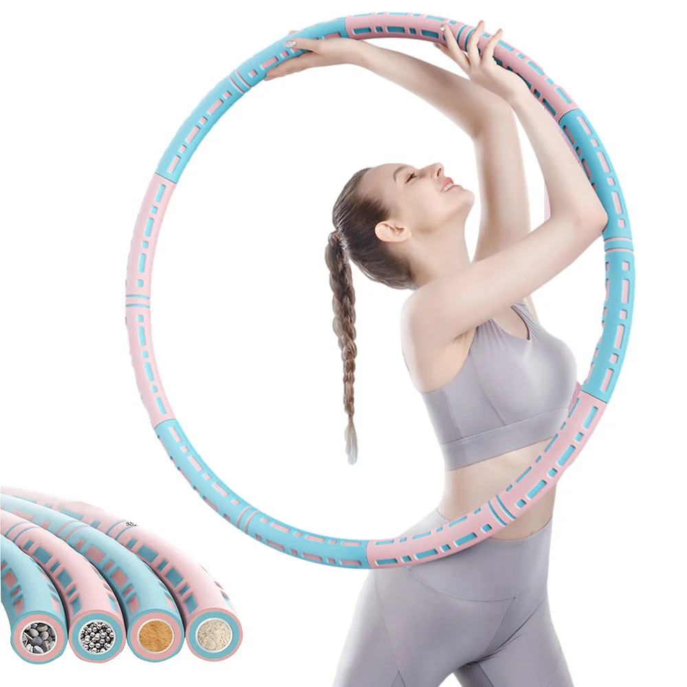 1-4kg Adjustable Weight Exercise Fitness Hoops Weighted Sports Hoop For Adults Women Weight Loss Massager Ring Workout Equipment