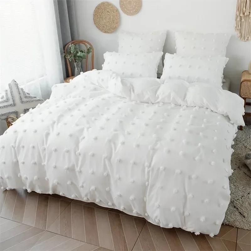 

Double Bed Duvet Cover Set, Crafts with Furball, Tufted Bedding Set, Queen Comforter and Pillow Case, High Quality, 220x240cm