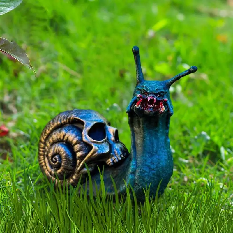 

Snail Skull Figurines Mini Animal Sculpture Decoration Halloween Bloody Snail Statue For Garden Patio Lawn Yard Home Decor