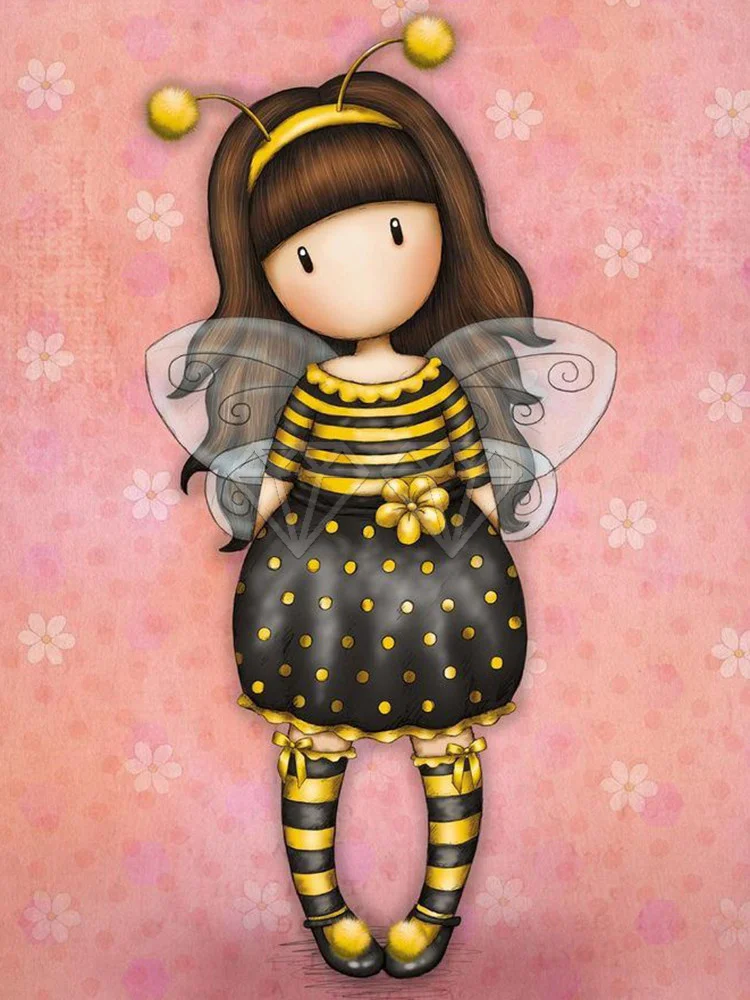 Komplettset mit Cartoon-Mädchen-Prinzessin, vorgedruckt, Kreuzstich, DIY-Stickerei, Malerei, Handwerk, handgefertigte Handarbeit, Mulina-Geschenkdesign – Detail 14