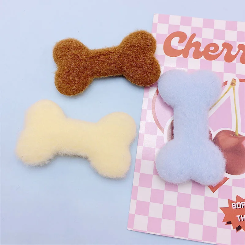 30pcs 7*4cm Filz Stoff Hunde knochen gepolsterte Applikation für Haars pange Zubehör Hüte Tasche Stoff Dekoration Patches – Detail 3