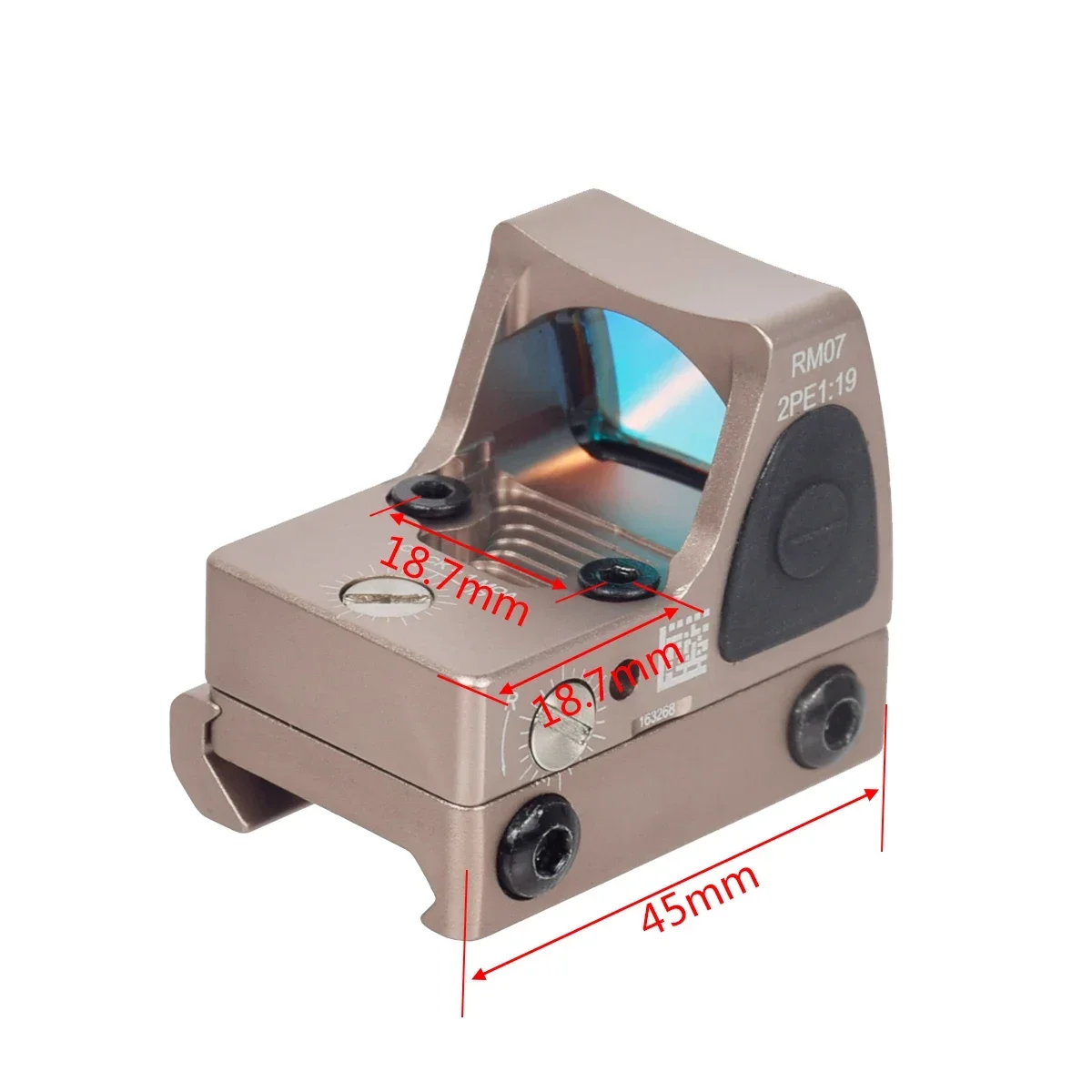 Tactical Metal RM Mini Reflex Red Dot Sight Scope Glock Rear Sight Mount Base Glock 17 43 Collimator 20mm Rail