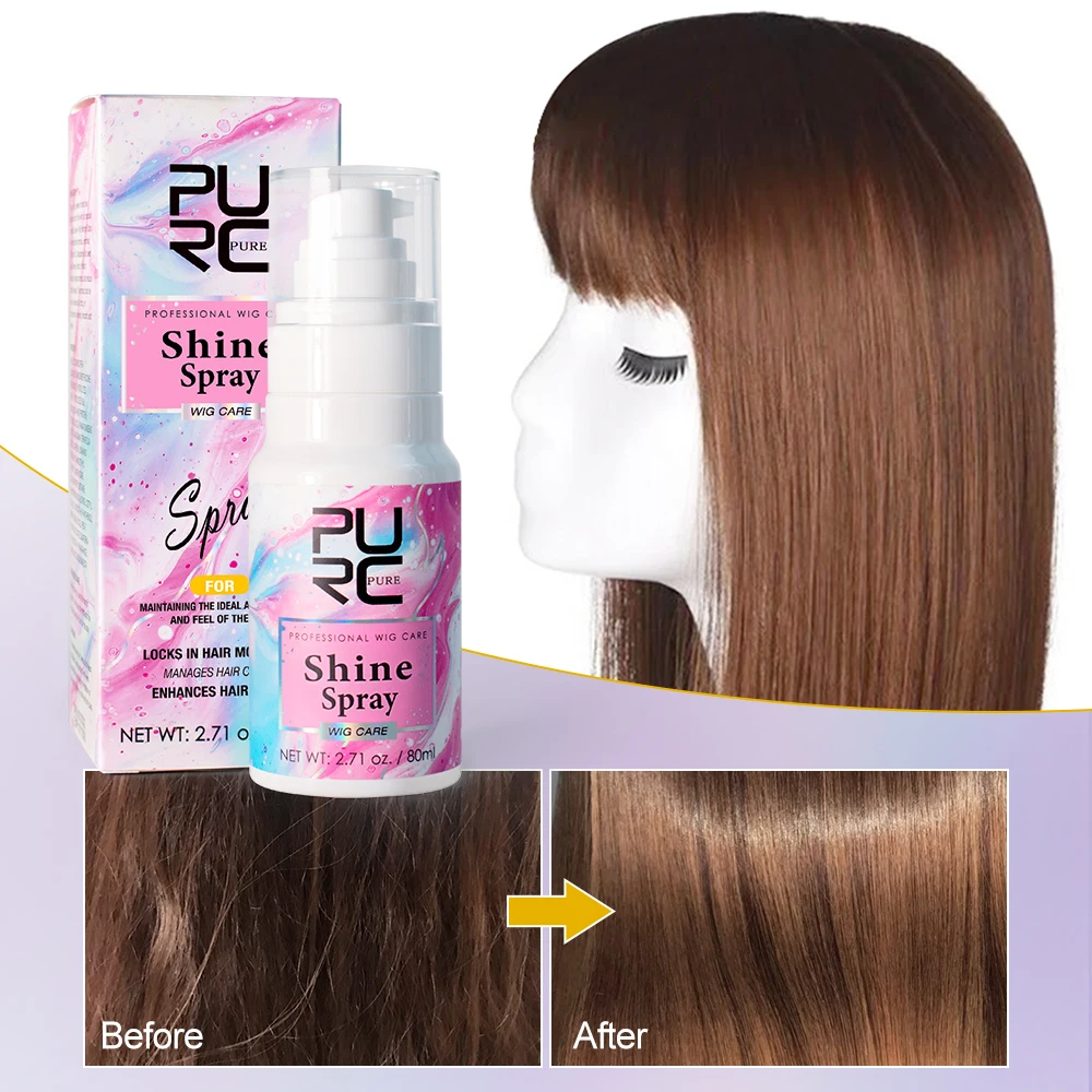 PURC Wig Care Shine Spray Keratin Hair Treatment Wig Styling Cream Coconut Oil Smoothing Shampoo for Black Women Wig Care purc shine spray for wigs keratin hair treatment wig styling cream coconut oil smoothing shampoo for black women wig care