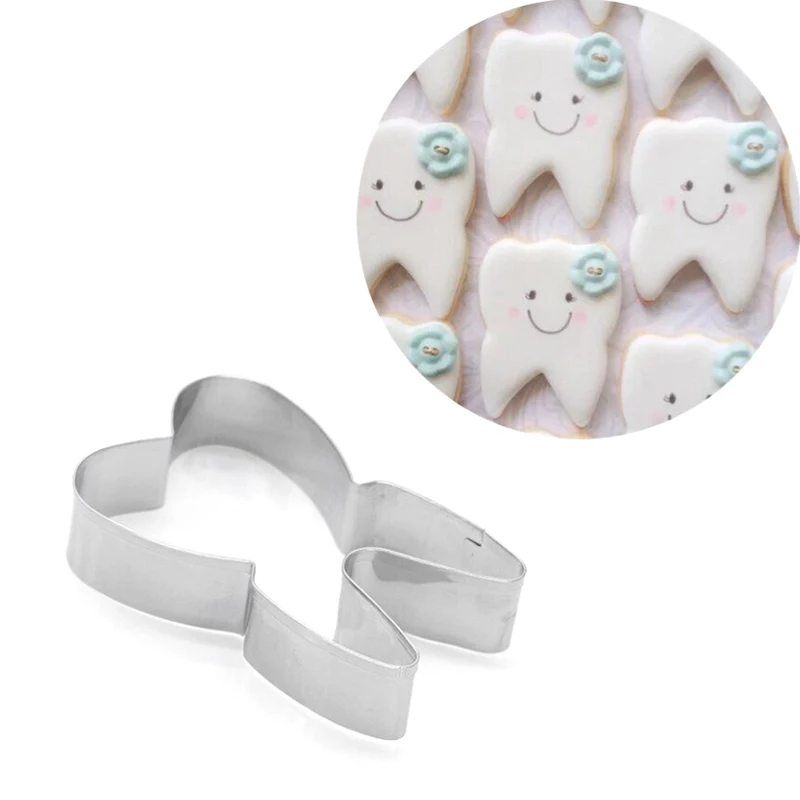 

Cute Teeth Shape Cookie Biscuit Craft Molds Cookie Cutters Cake Decorating Fondant Cutters Tools Cake Decorating Tools 8*5.5cm