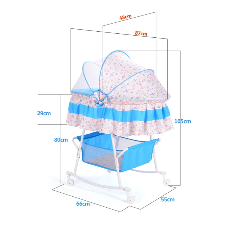 Baby Cradle Bed with Mosquito Net Pillow Mattress Available Swing Crib