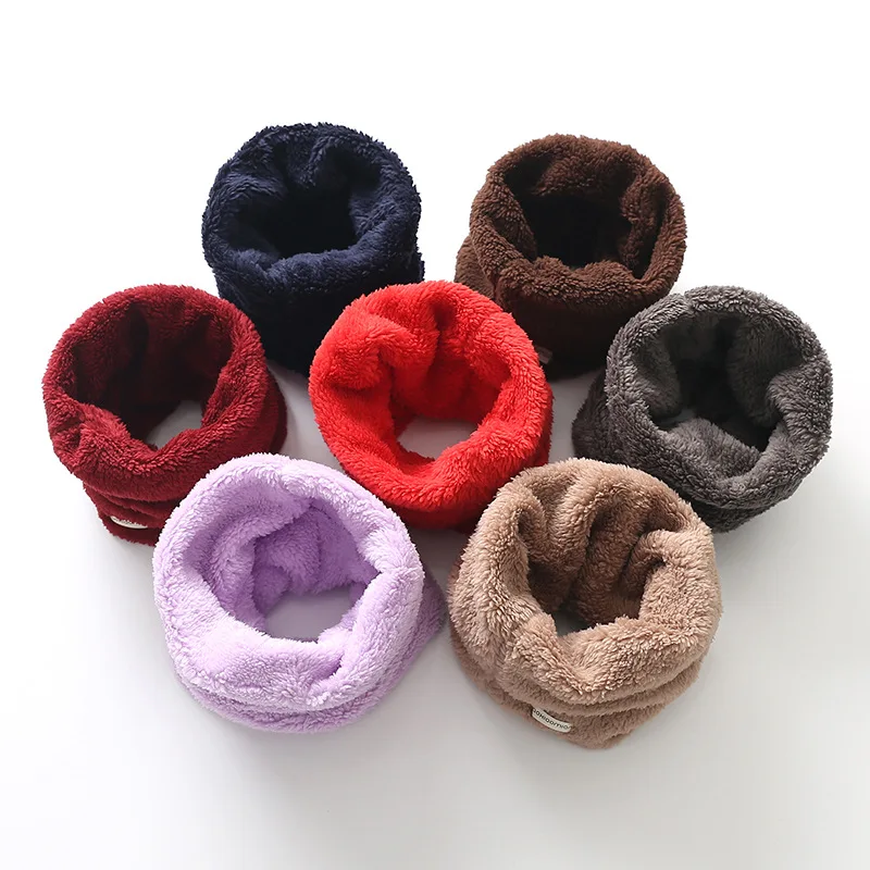 Velvet Girls Neck Scarf Toddler Winter Scarf Thick Warm Boys Baby Plush Collar Children Ring Winter Accessories