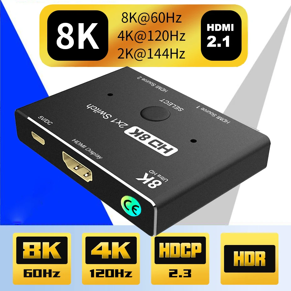 Switcher HDMI Switch 4K 120Hz 2 in1 out 
