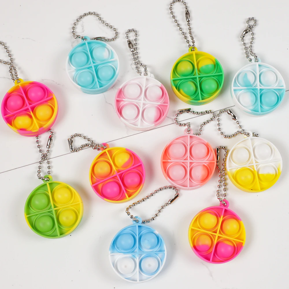 Fidget toys party toys pop keychain toys 20Pcs mini pop keychain toddler sensory fidget toys bulk for classroom prizes kids birthday party favors goodie bag stuffers