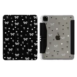 Elegant White Bow Black Tablet Case - Premium Protective Shell - iPad Air 13in M3 (A)