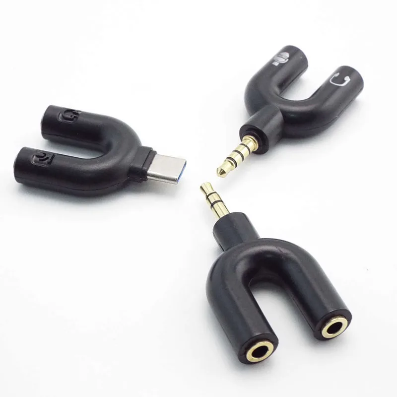 3.5Mm Jack Microphone Converter For Xbox One Audio Adapter Headset Headphone Mic Type C Splitter For Ps4 Pc Laptop Headset T1