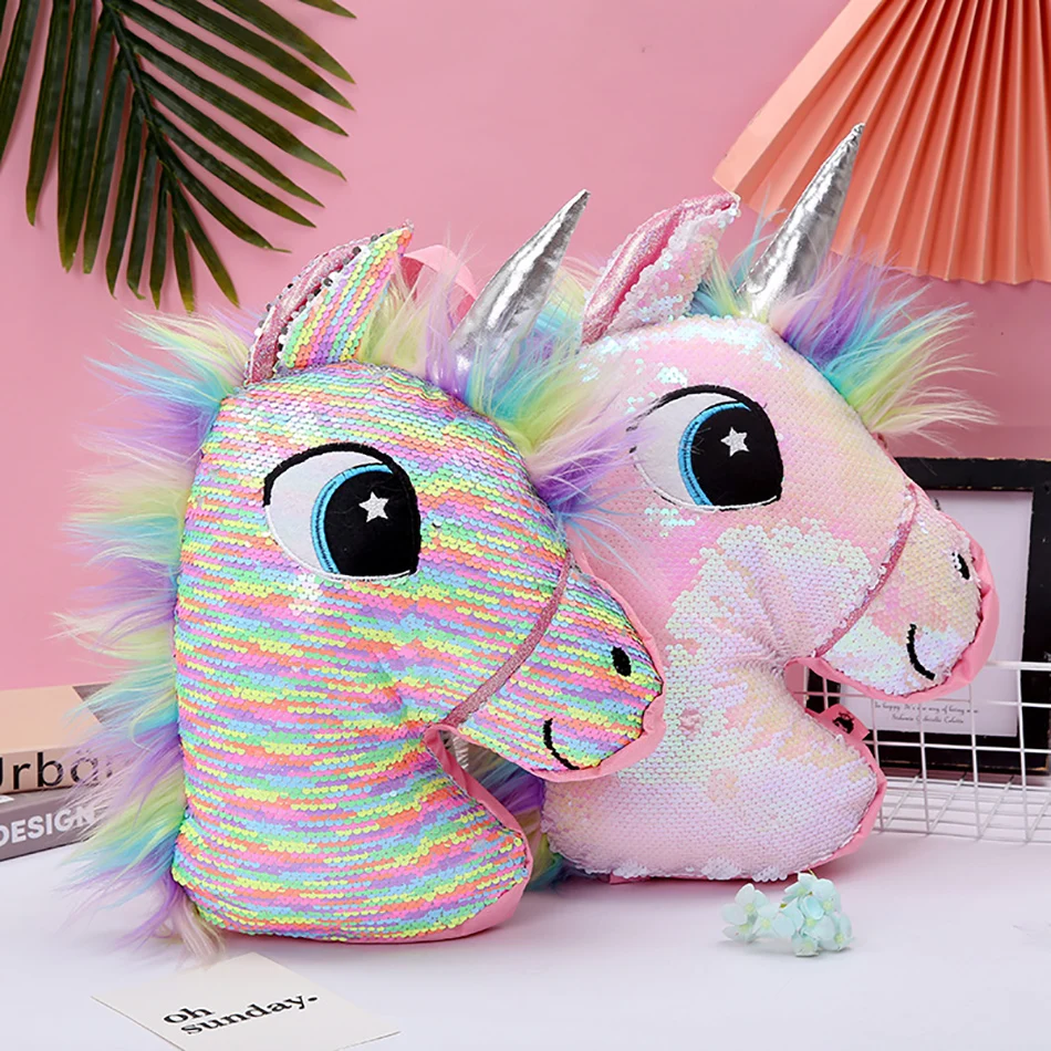 

Girls Sequins Unicorn Backpacks for Children Cartoon Shiny Mermaid Shoulders Back Pack Cute Kindergarten Cartoon School Bakcpack
