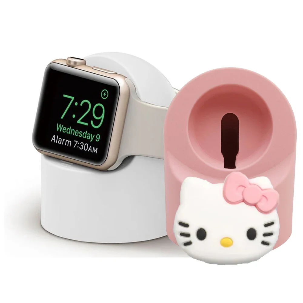 Hello Kitty Silicone Charger Stand Apple Watch Series 10 9 8 7 6 5 4 SE Bracket Ultra Watch Dock Charging Holder apple watch charger stand apple watch charging bracket
